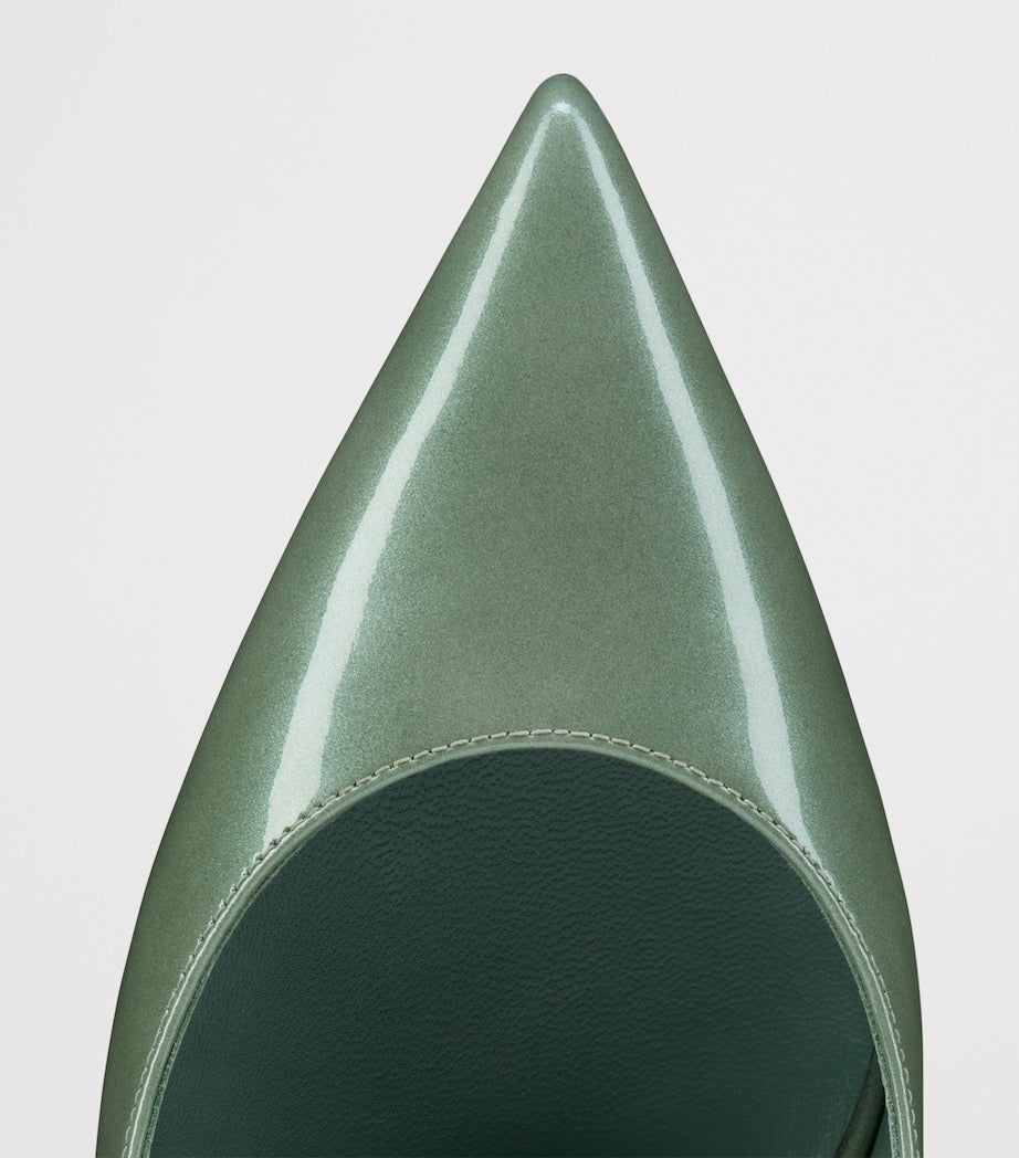 Christian Louboutin Green Hot Chick Sling Patent Leather Slingback Pumps 70