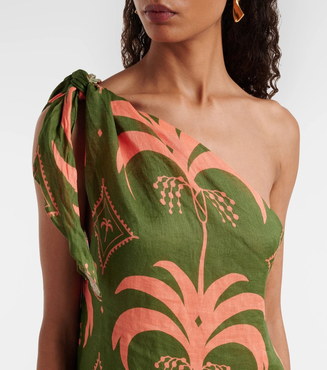 Johanna Ortiz - Asymmetric printed linen maxi dress