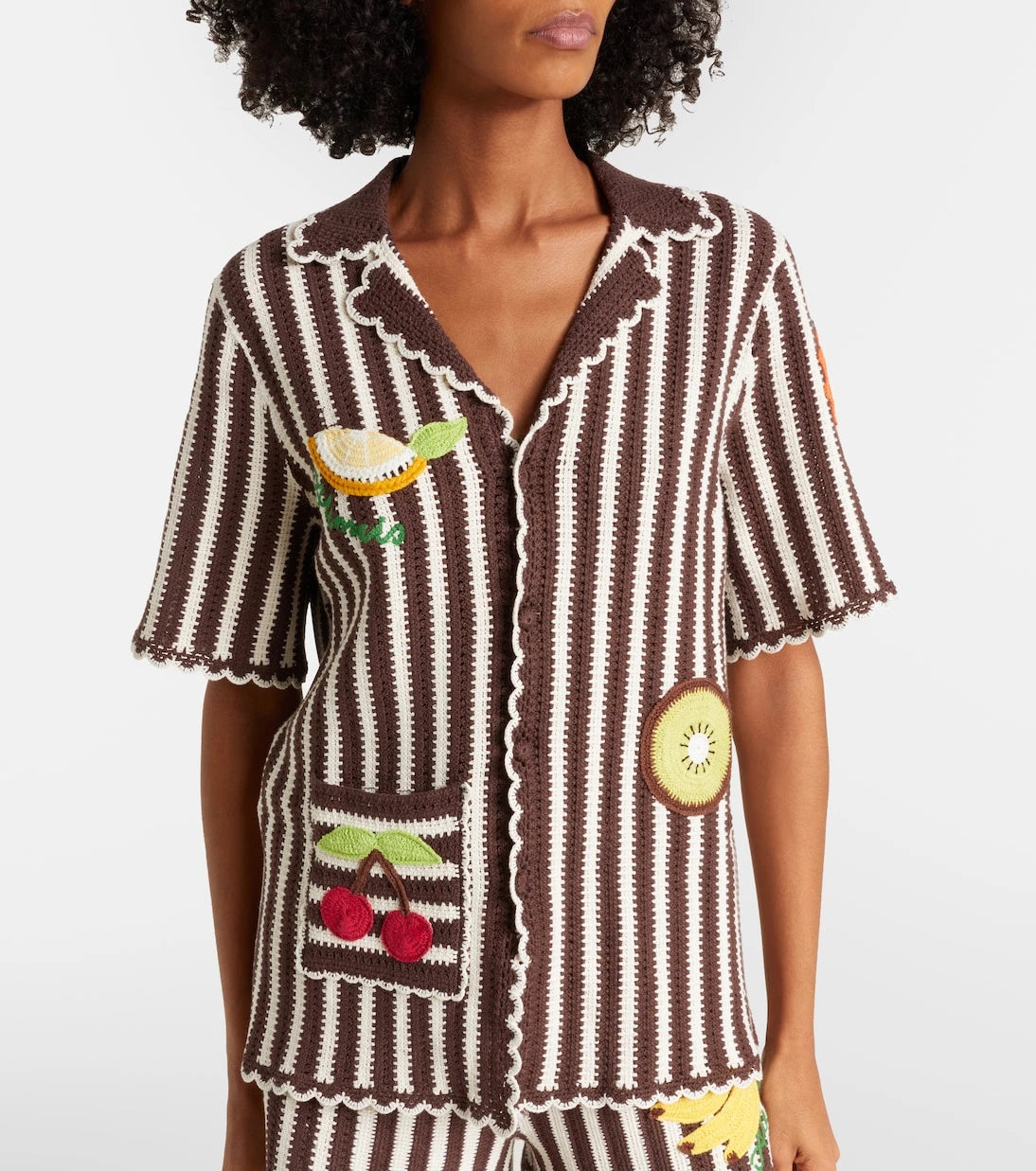 Alémais - Sundae crochet cotton bowling shirt