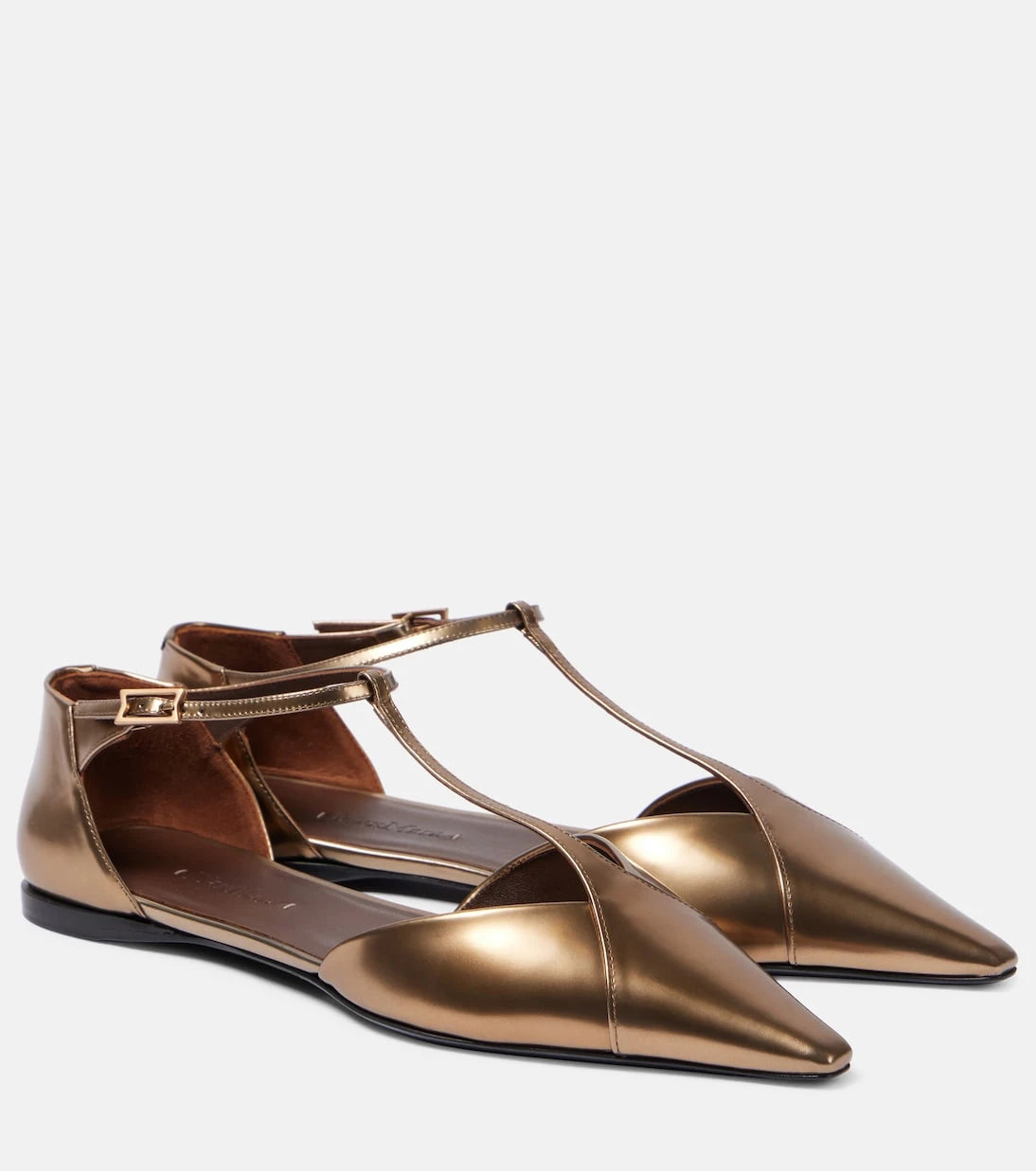 Max Mara - Metallic leather ballet flats
