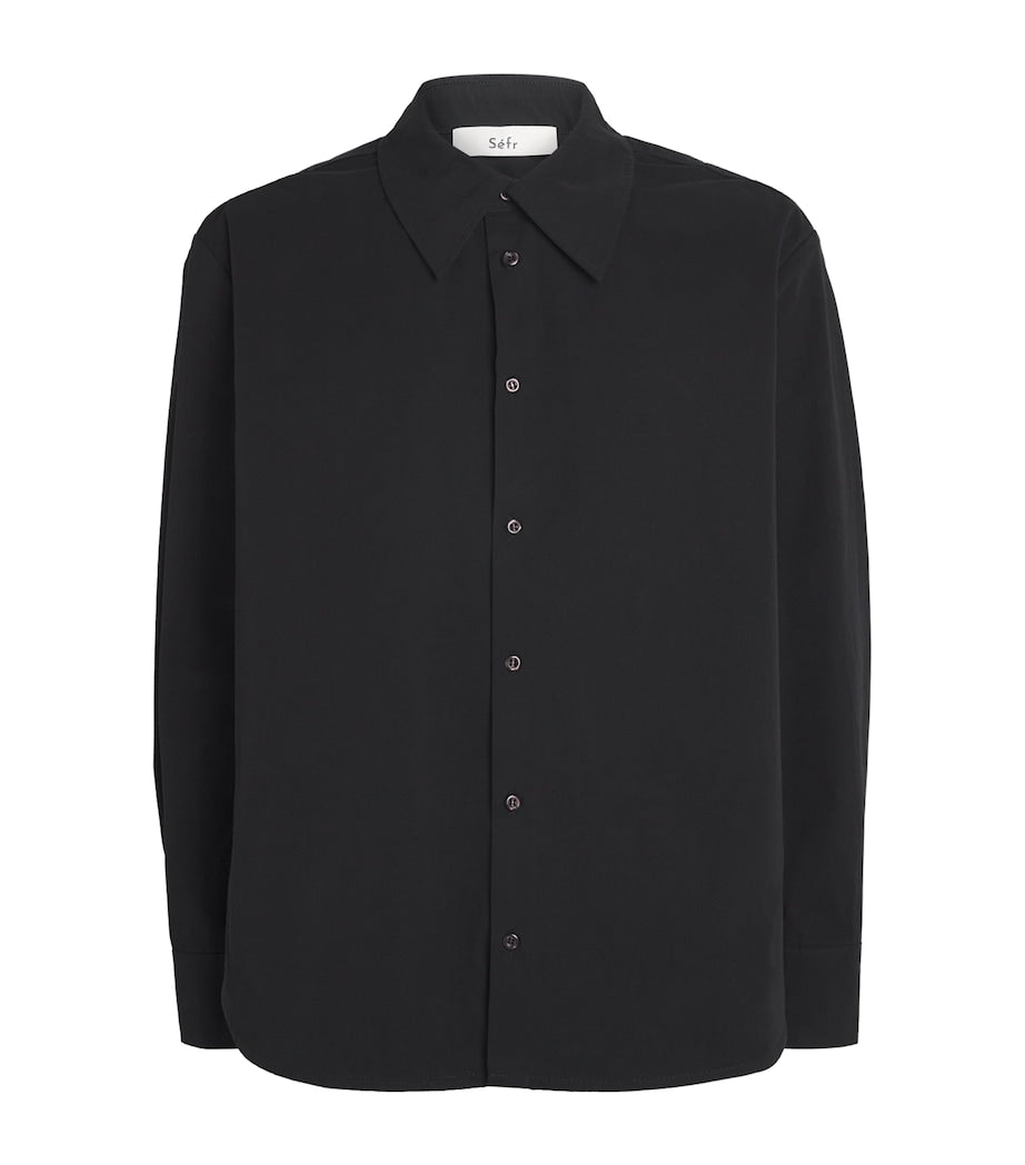 Séfr Black Cotton Overshirt