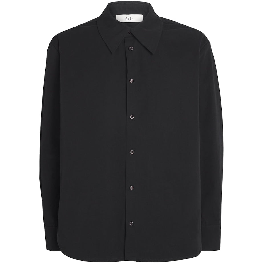 Séfr Black Cotton Overshirt