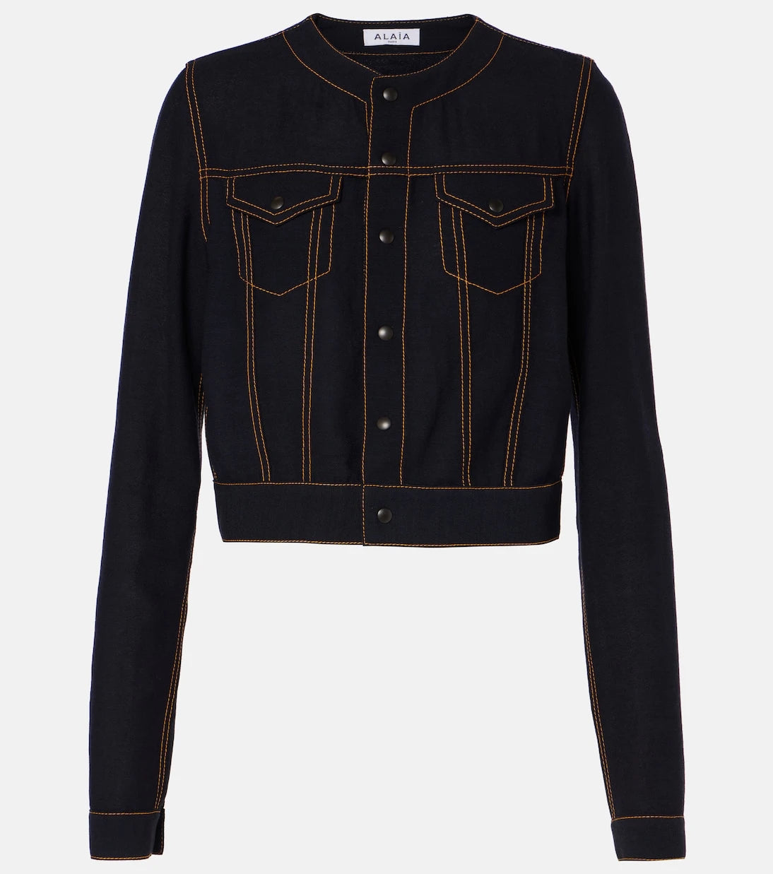 Alaïa - Fluid cropped wool-blend jacket