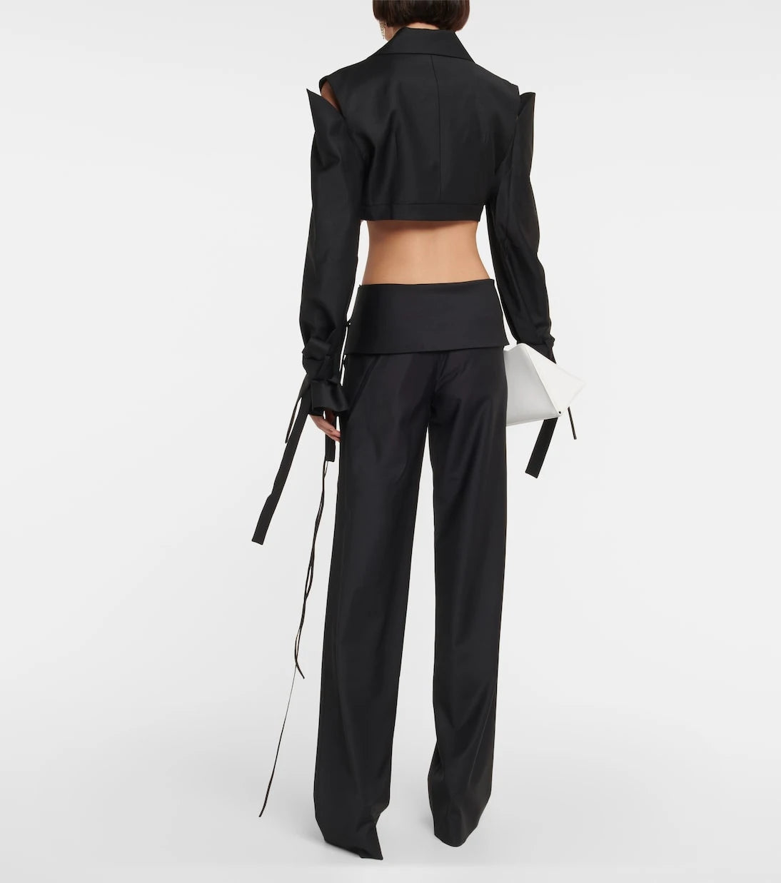 Aya Muse - Xylo cutout cropped wool-blend blazer