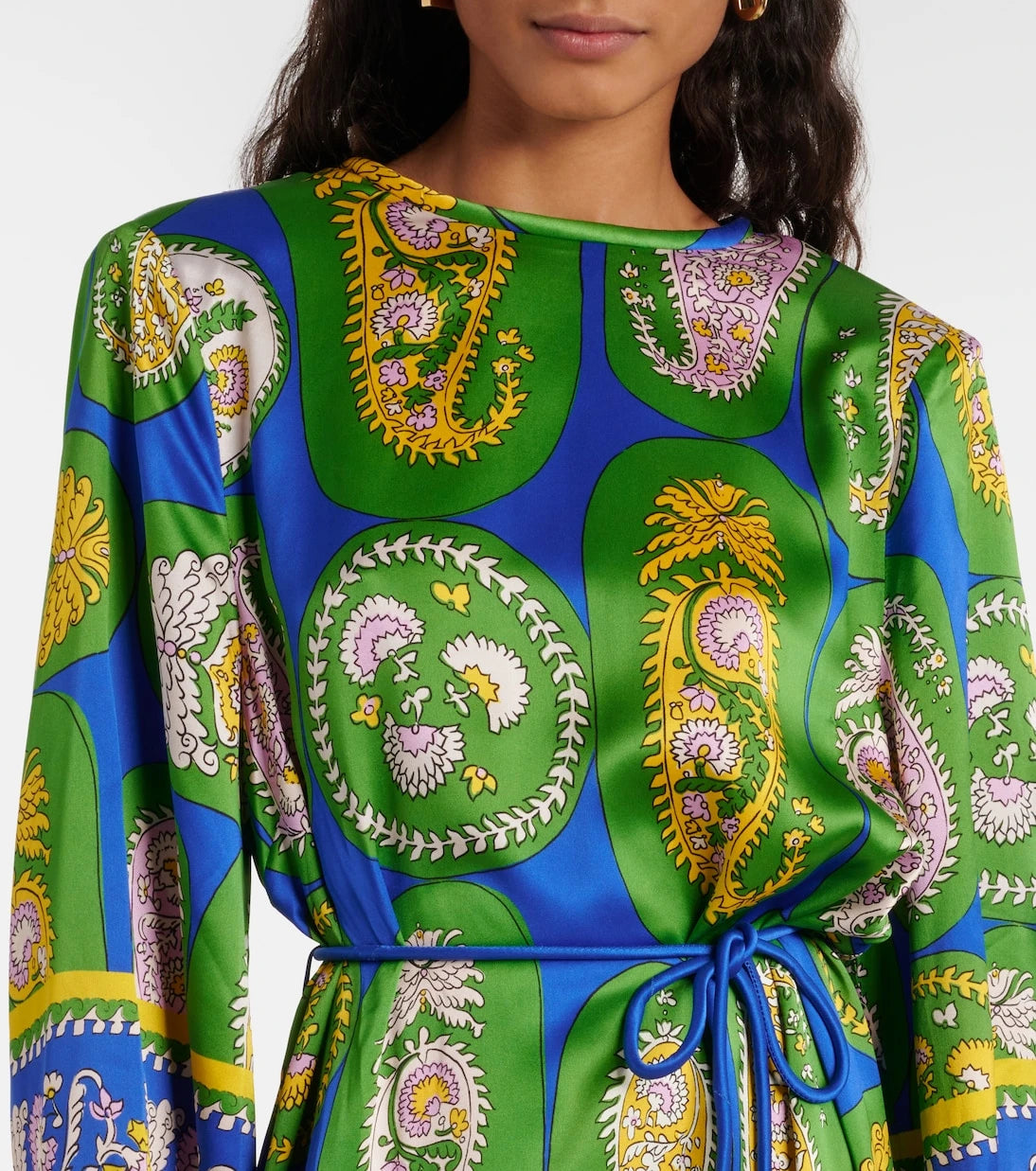 Alémais - Printed silk satin maxi dress