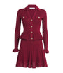 Self-Portrait Burgundy Pointelle Knit Mini Dress