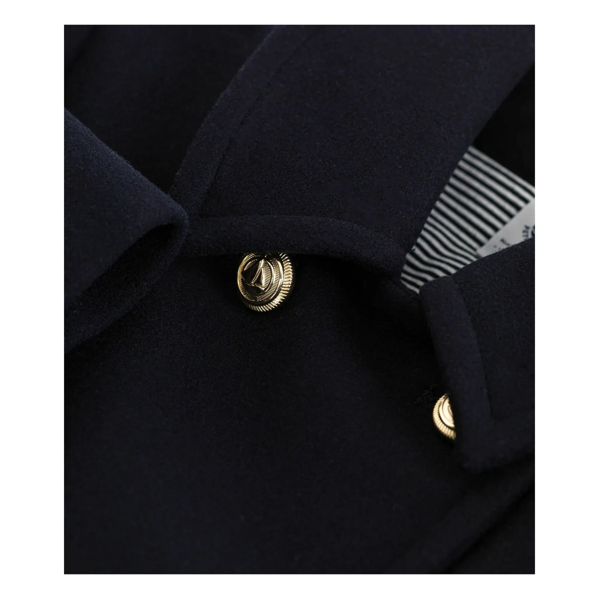 Petit Bateau - Double-breasted wool pea jacket | Midnight blue