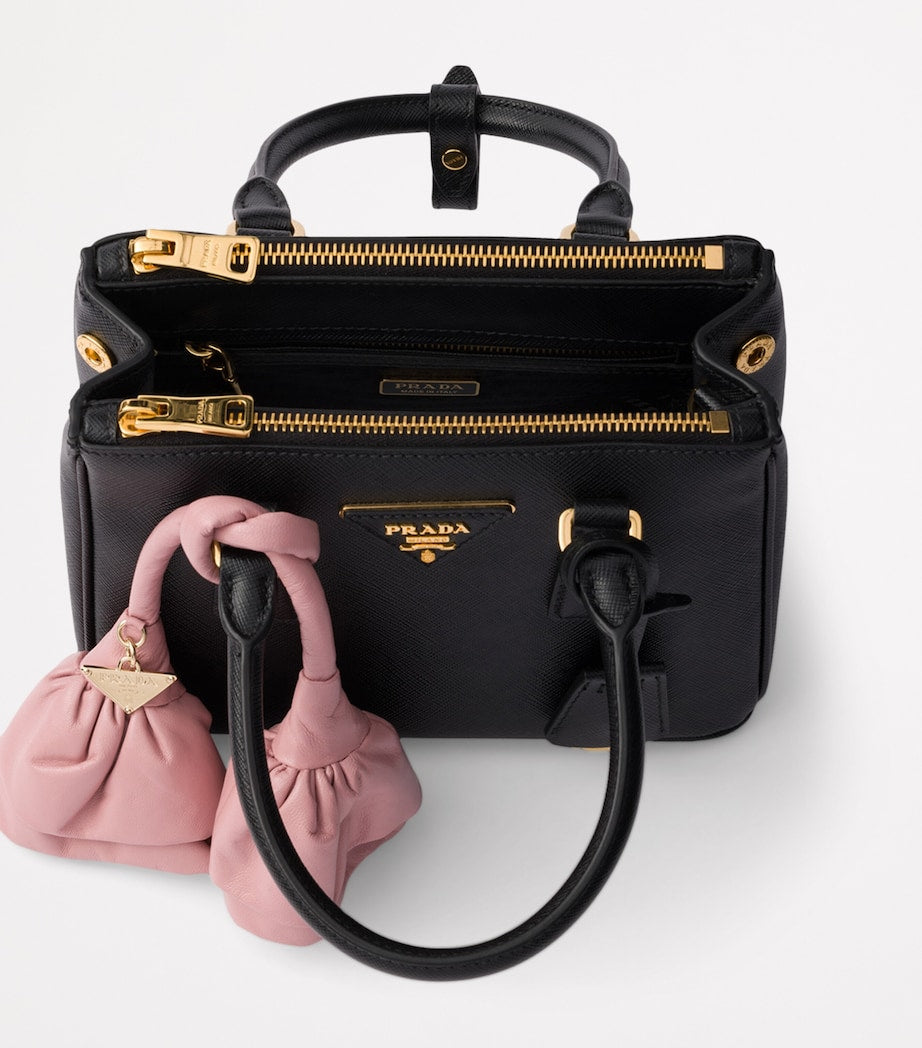 Prada Black Mini Leather Galleria Top-Handle Bag