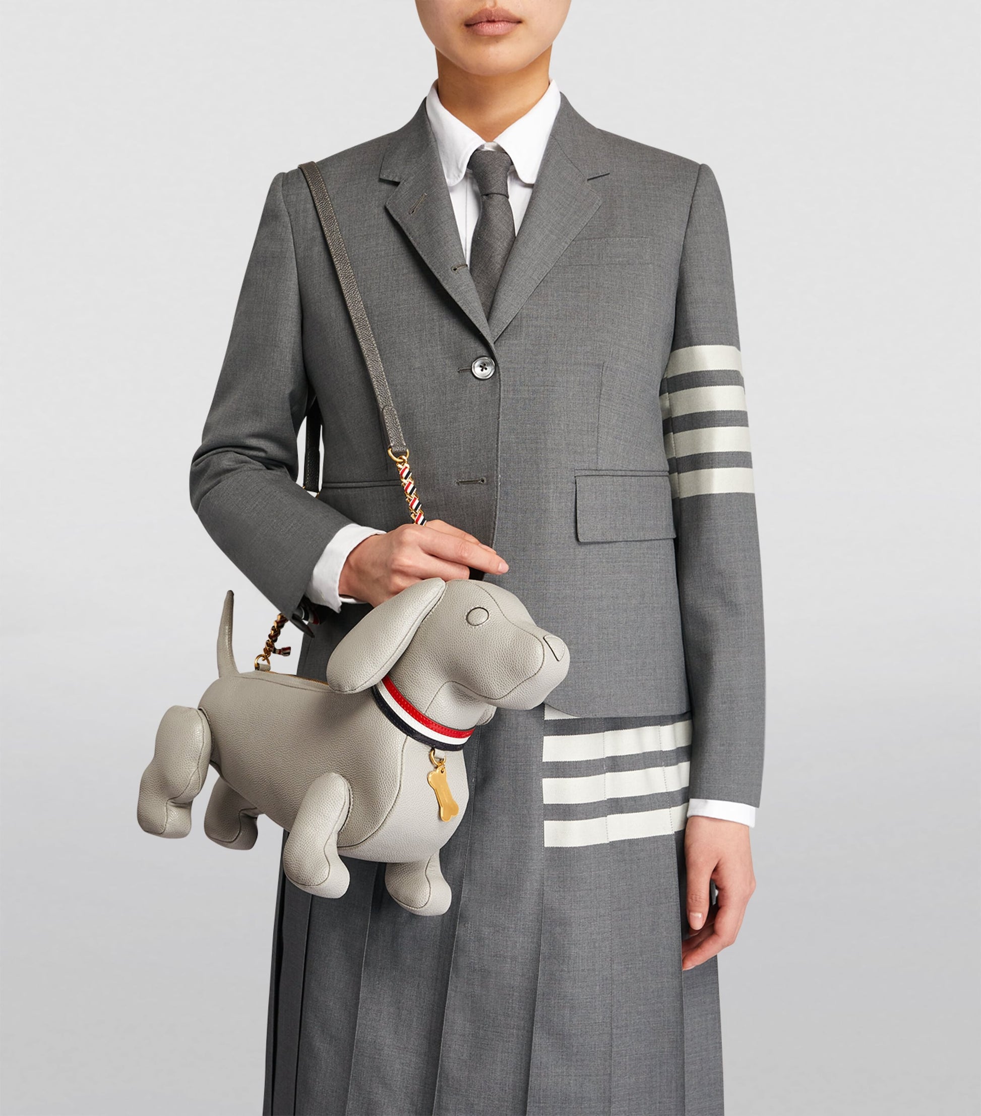 Thom Browne Grey Mini Hector Cross-Body Bag
