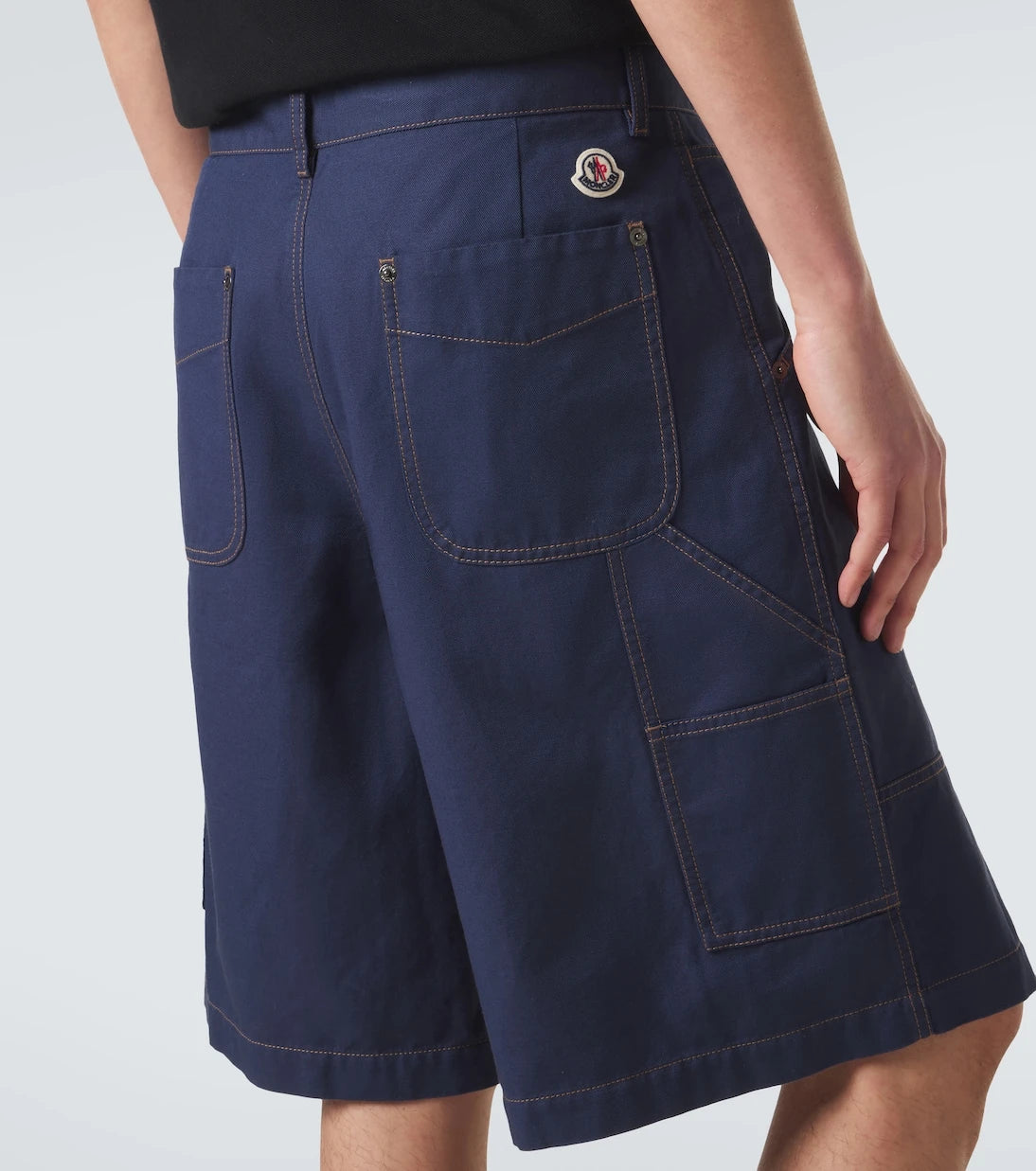Moncler - Cotton and linen gabardine shorts