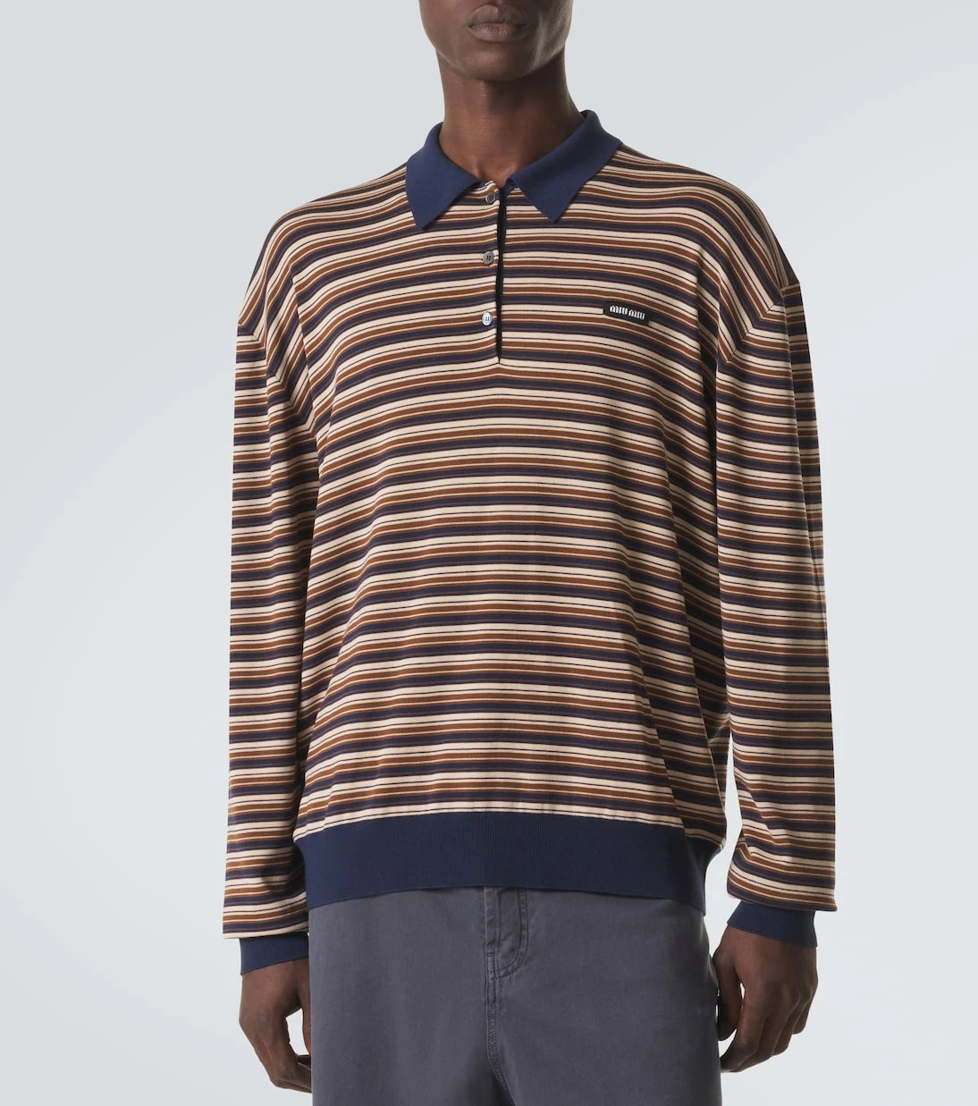 Miu Miu - Striped virgin wool polo sweater