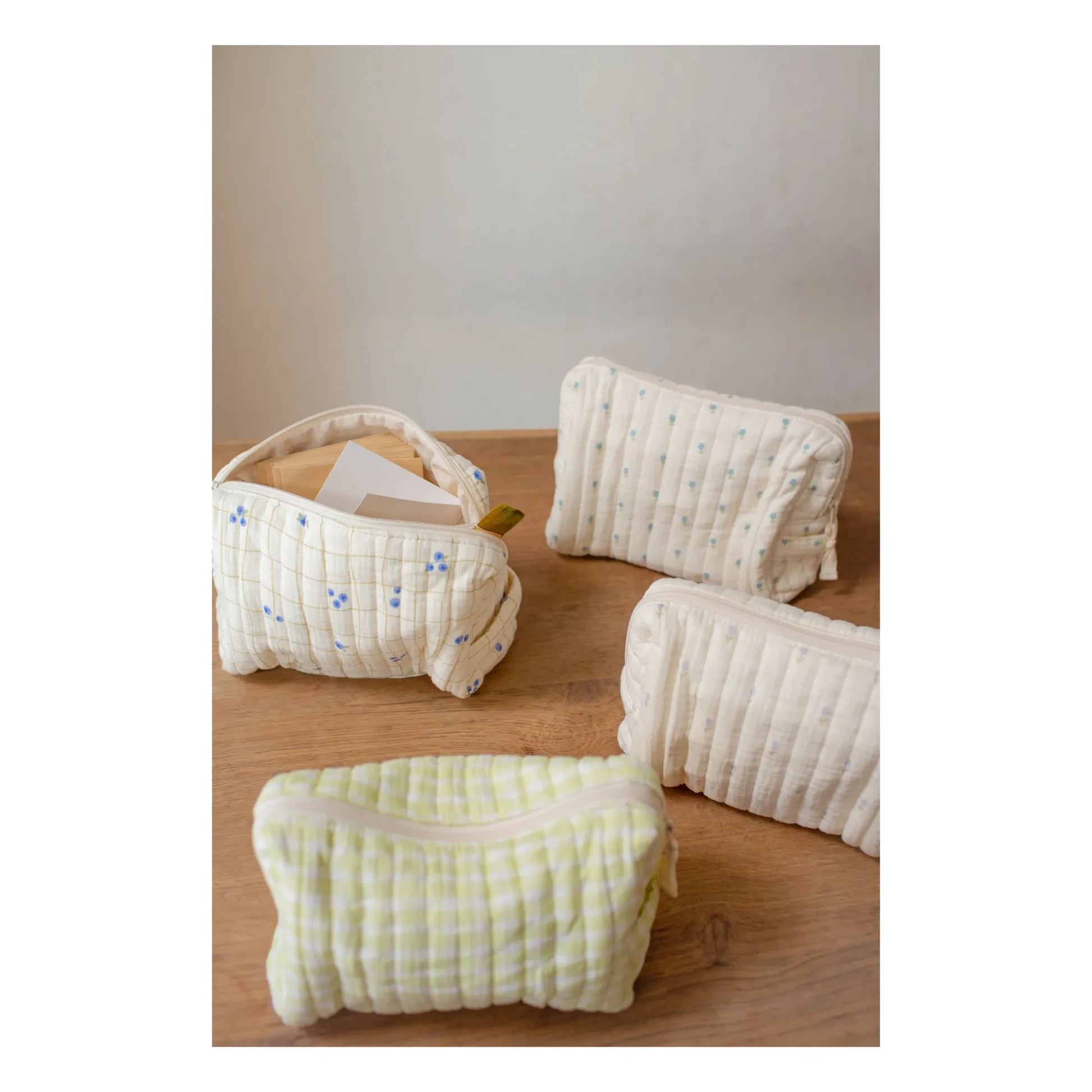 Soft Spot - Blueberries toiletry bag in organic cotton