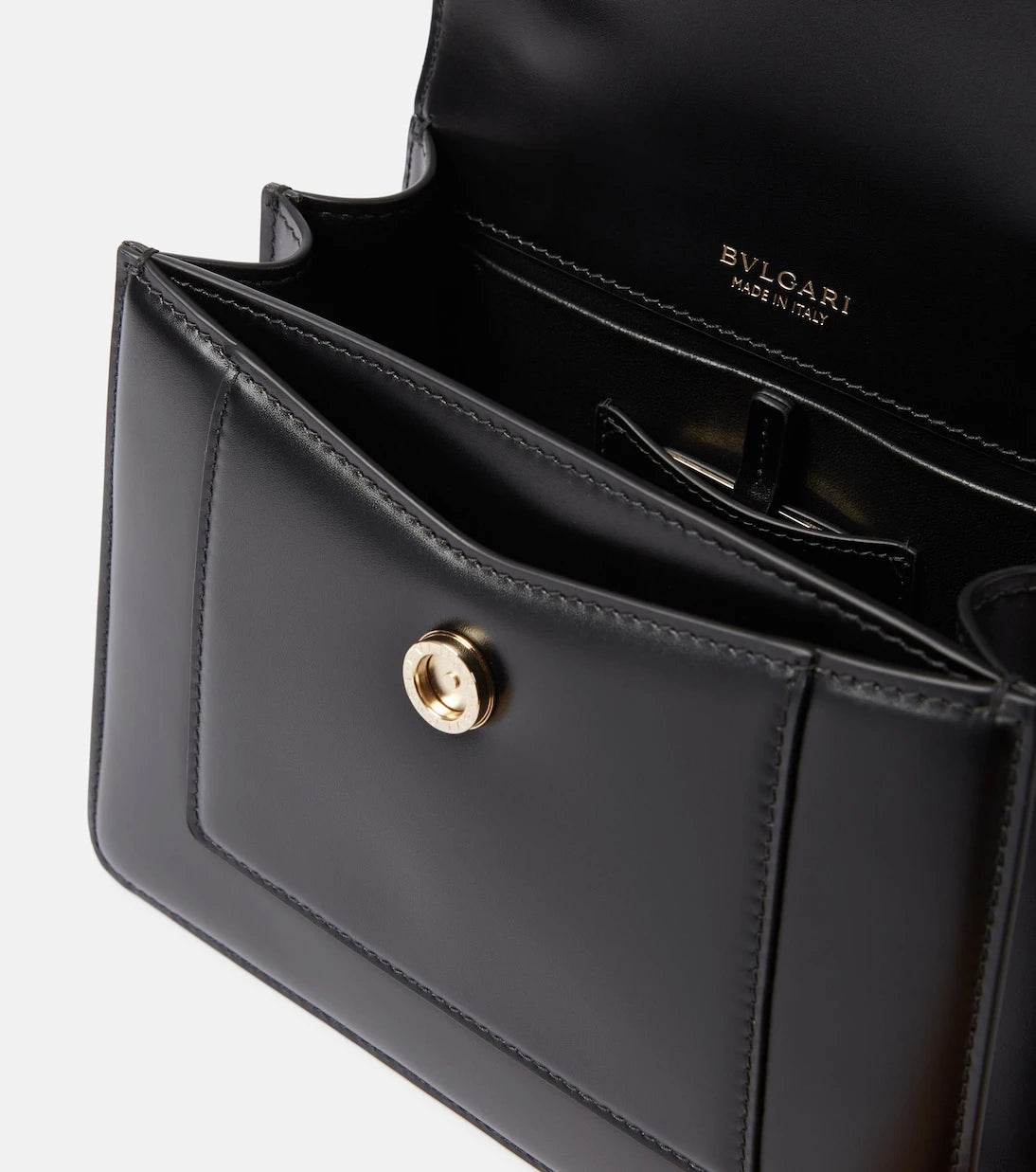 Bvlgari - حقيبة يد علوية متوسطة من جلد Serpenti Forever