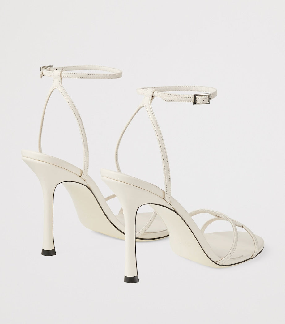 Jimmy Choo White Leo 1998 110 Leather Heeled Sandals