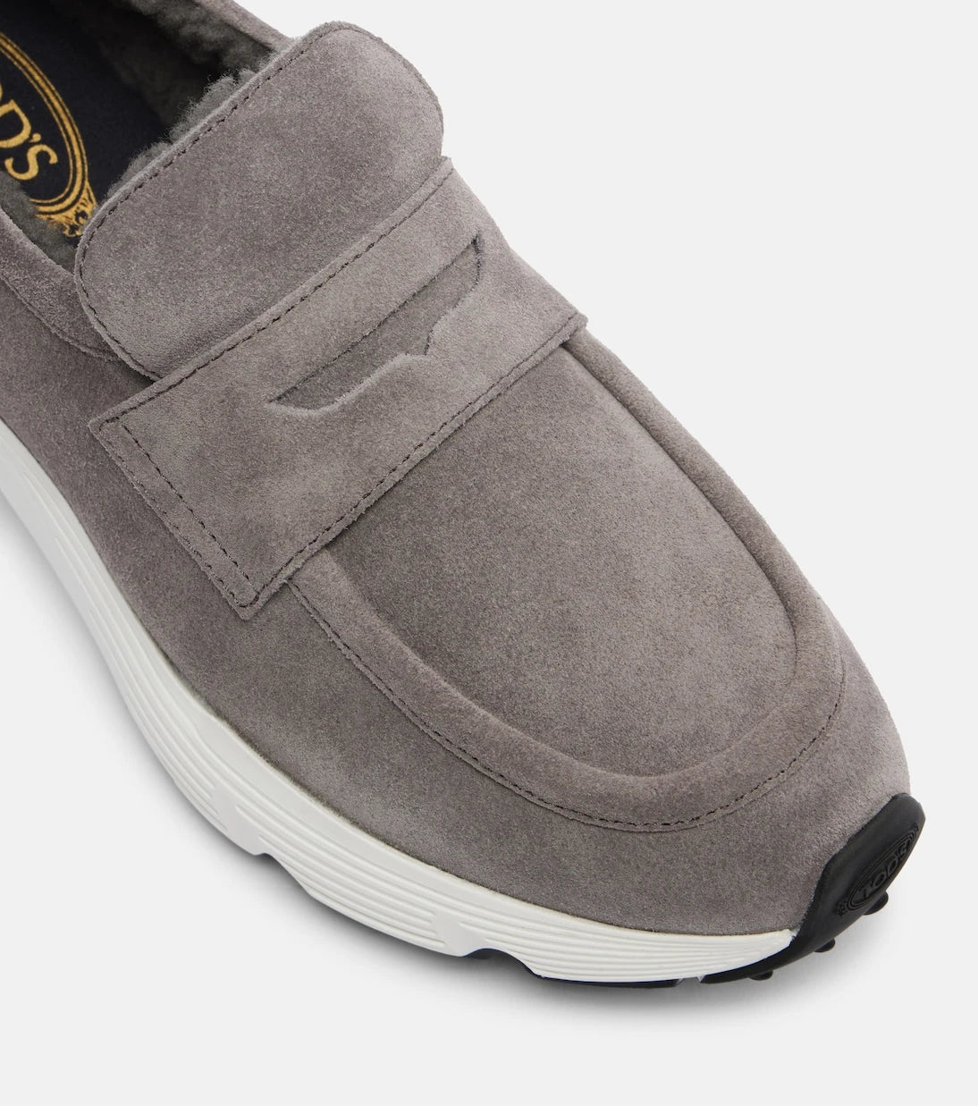 Tod's - Shearling-lined leather slip-on shoes