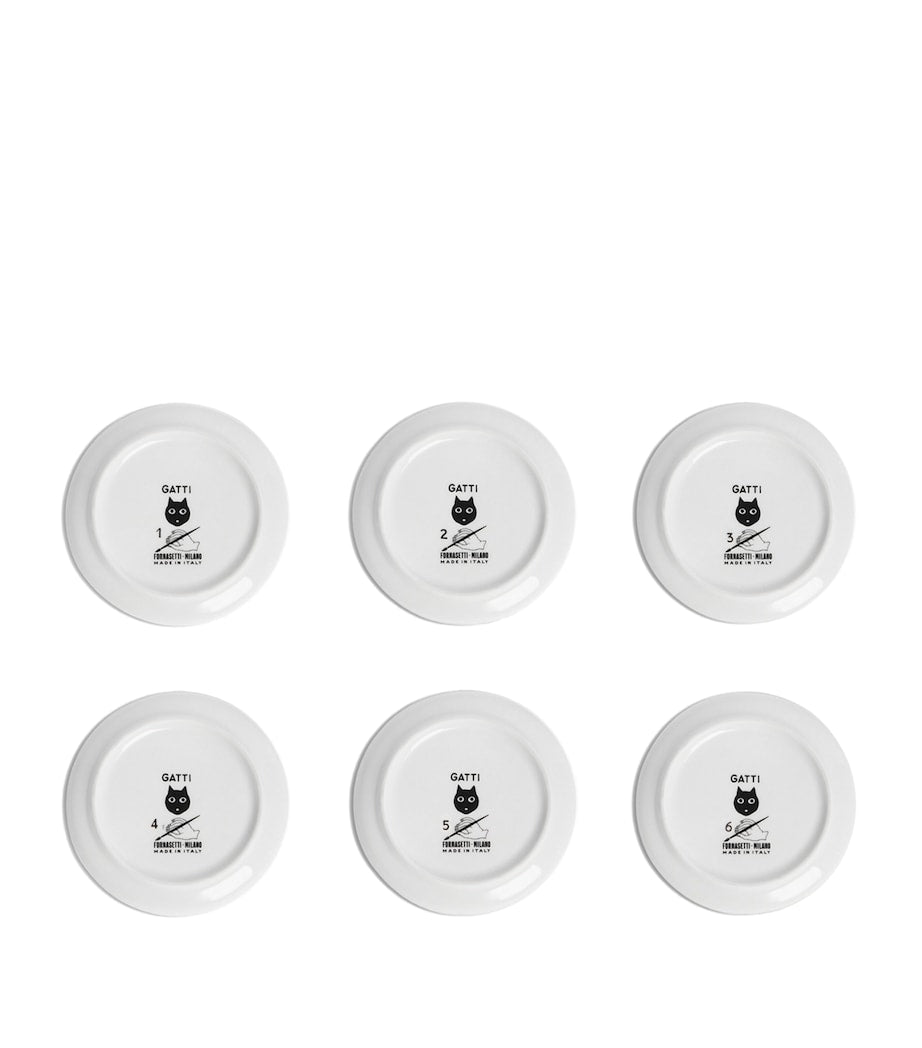 Set of 6 Porcelain High Fidelity Trinket Trays (10cm)