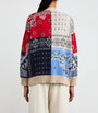Weekend Max Mara Blue Cotton Oversized Jacquard Cardigan