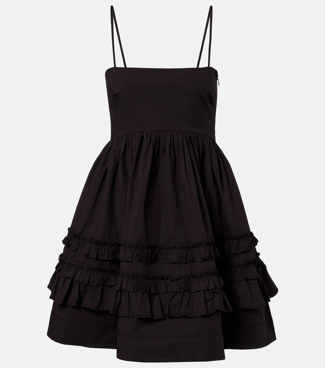 Ganni - Ruffled cotton-blend minidress