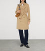Burberry Beige Gabardine Mid-Length Kensington Heritage Trench Coat