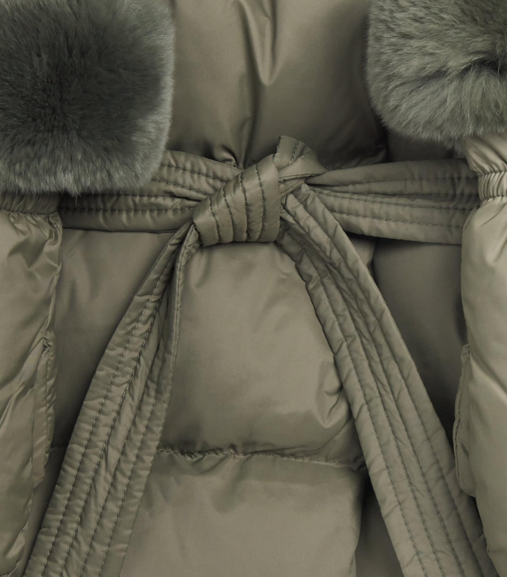 Yves Salomon Enfant Down Fur-Trim Coat with Mittens (4-14 Years)