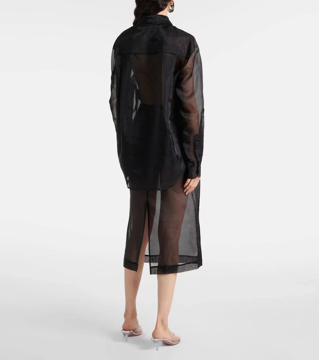 The Frankie Shop - Peri sheer silk-blend shirt