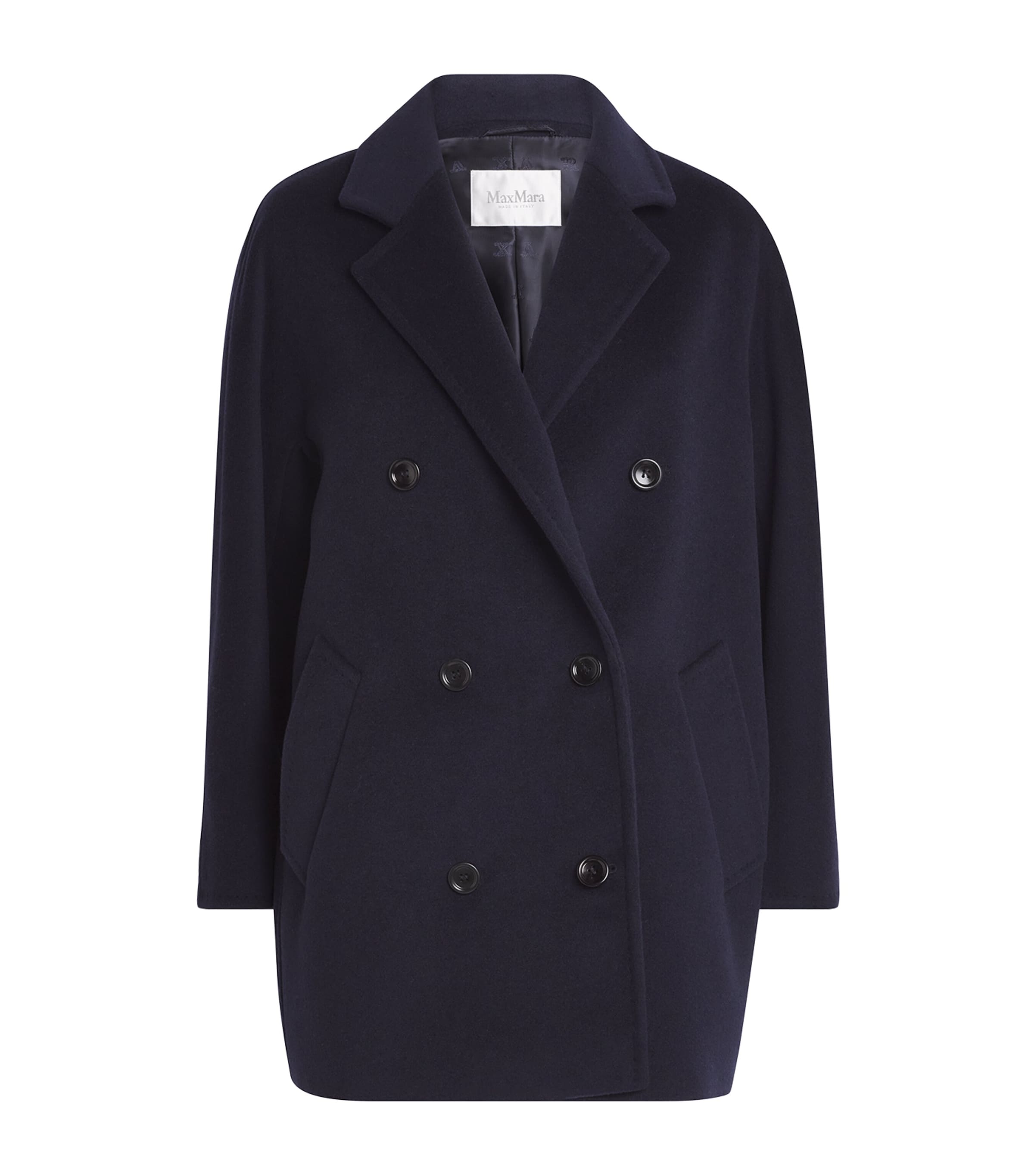 Max Mara Blue Wool-Cashmere Short 101801 Icon Coat