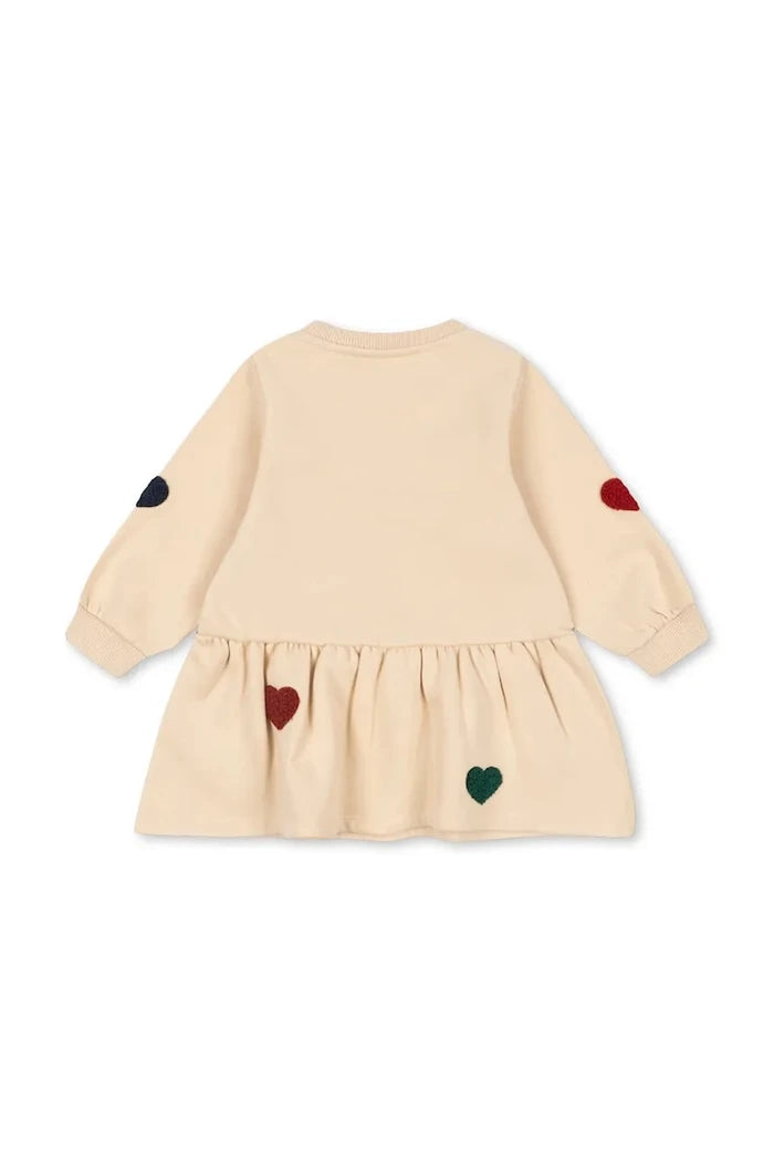Konges Sløjd pamuklu kloş elbise LOU TERRY SWEAT DRESS OCS