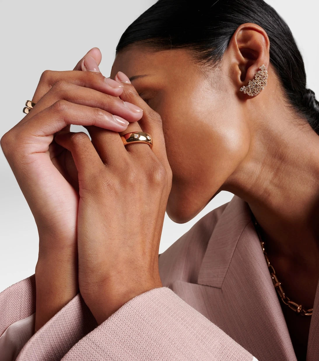 Pomellato - Iconica 18kt rose gold ring with diamonds