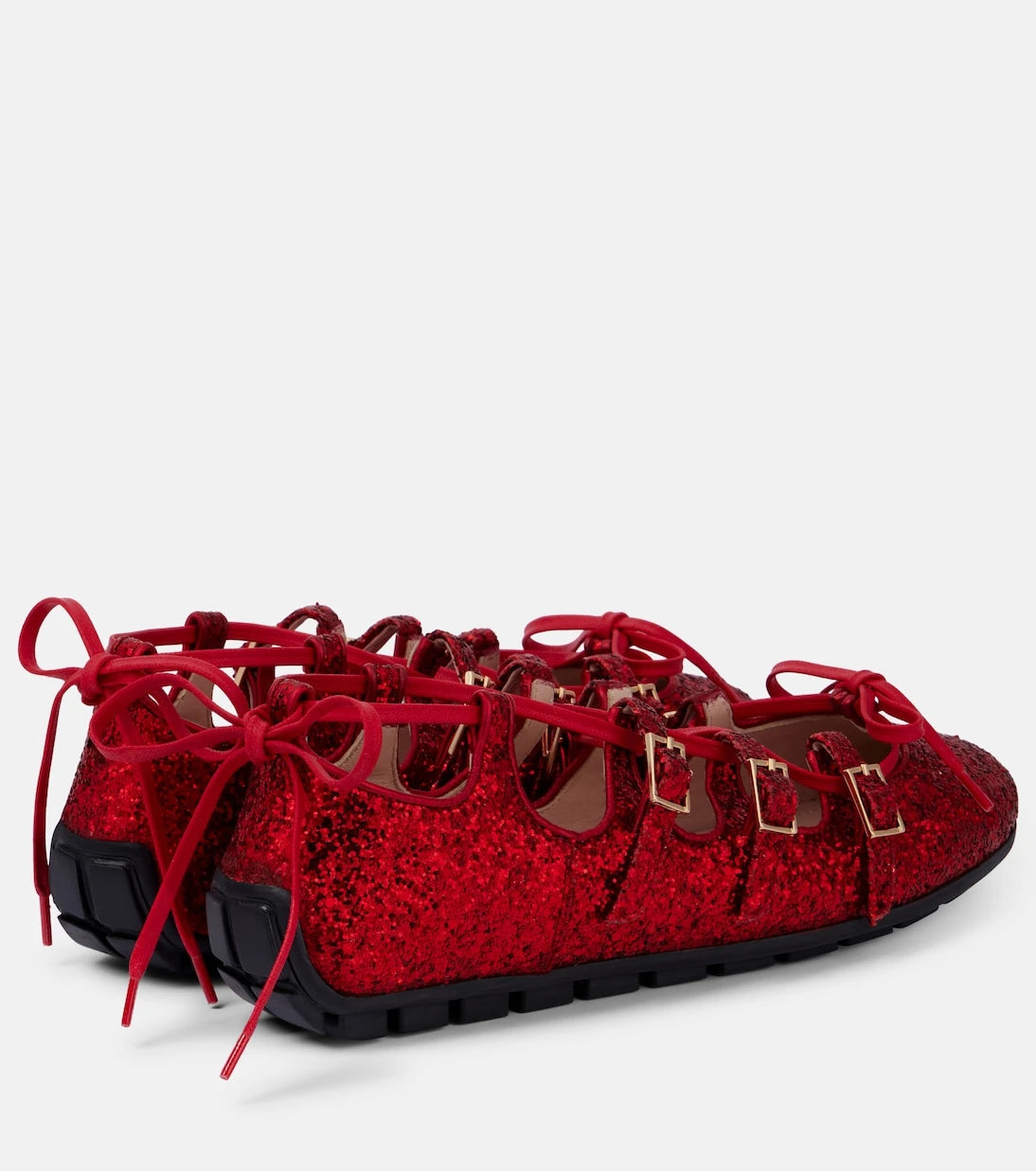 Simone Rocha - Ghillie glitter ballet flats