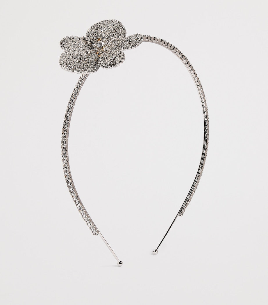 Jennifer Behr Silver Orchid Vine Headband