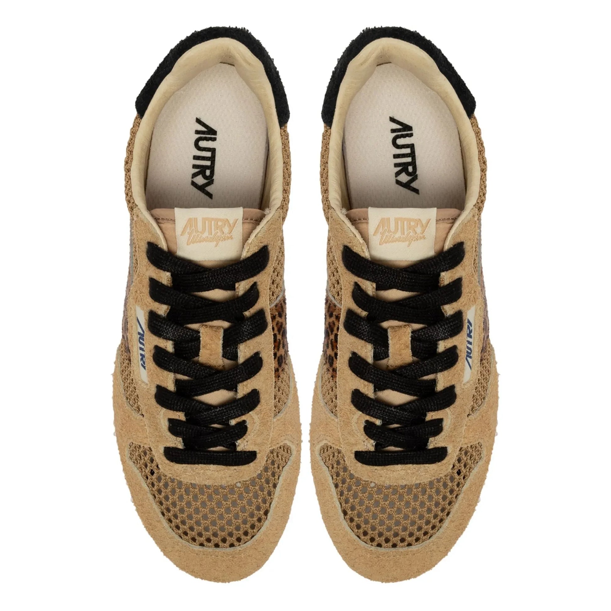 Autry - Windspin Low Leopard Suede Sneakers | Camel