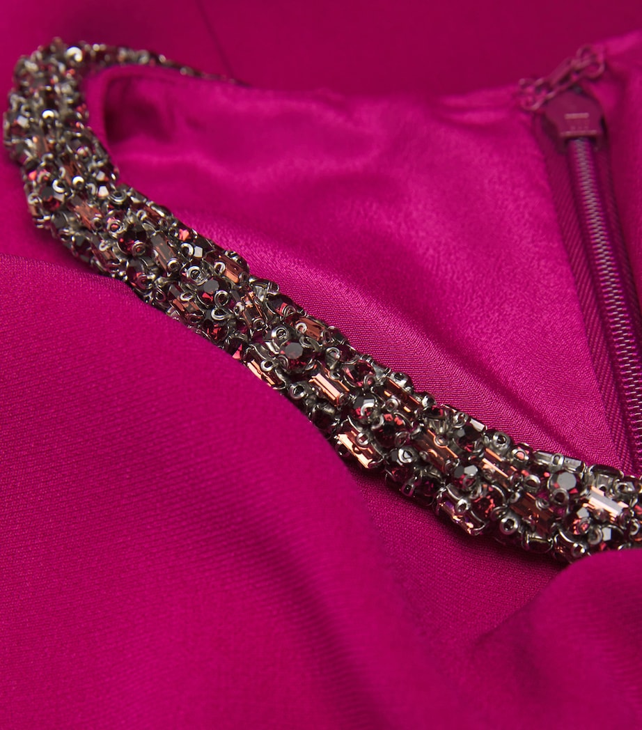 Burgundy Cady Crystal Midi Dress