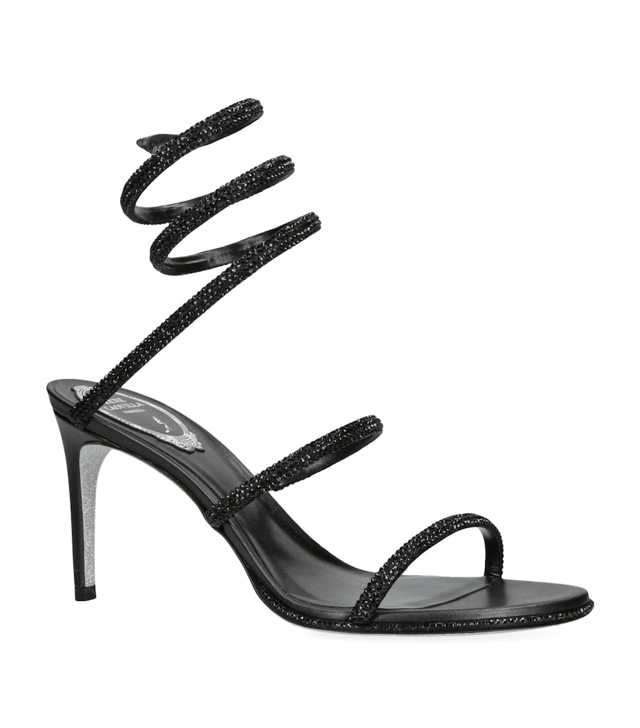 René Caovilla Black Embellished Cleo Sandals 80
