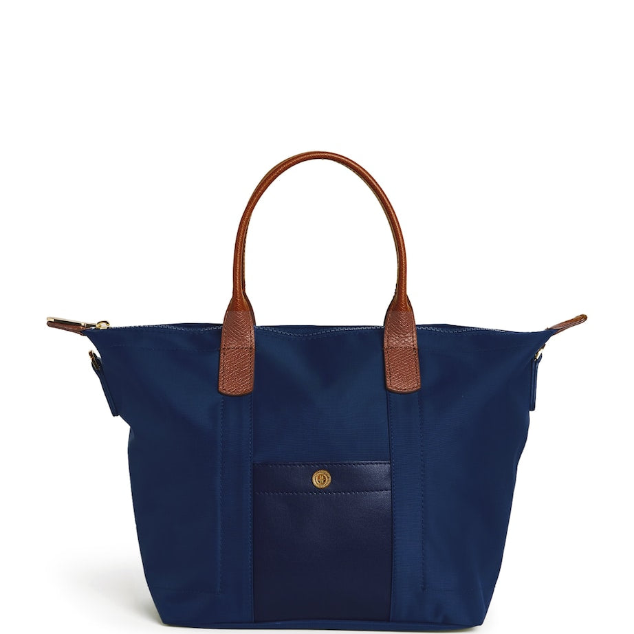 Harrods Navy Grab Nylon Tote Bag