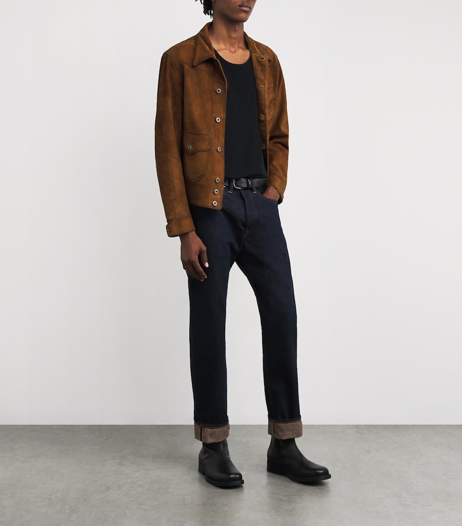 Brown Double RL Roughout Suede Jacket