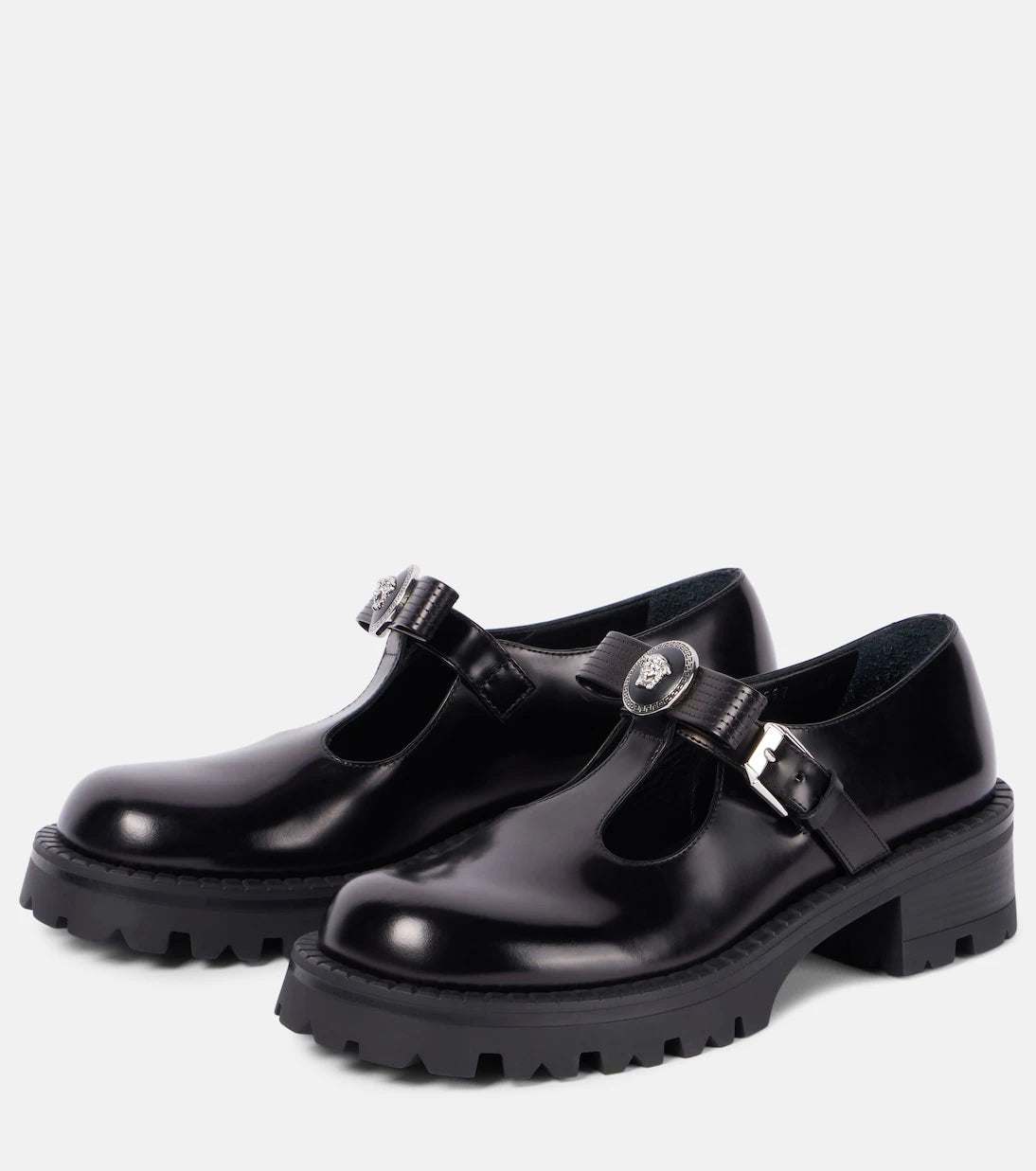 Versace - Gianni Ribbon leather flats
