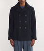 Sandro Paris Blue Wool-Blend Peacoat