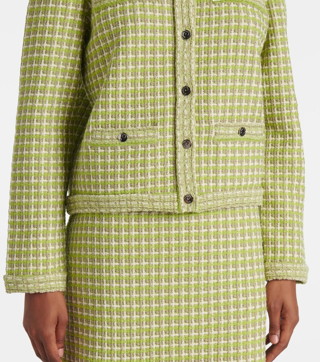 Tory Burch - Knitted checked jacket