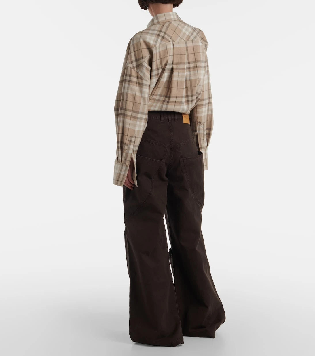 The Attico - High-rise wide-leg jeans