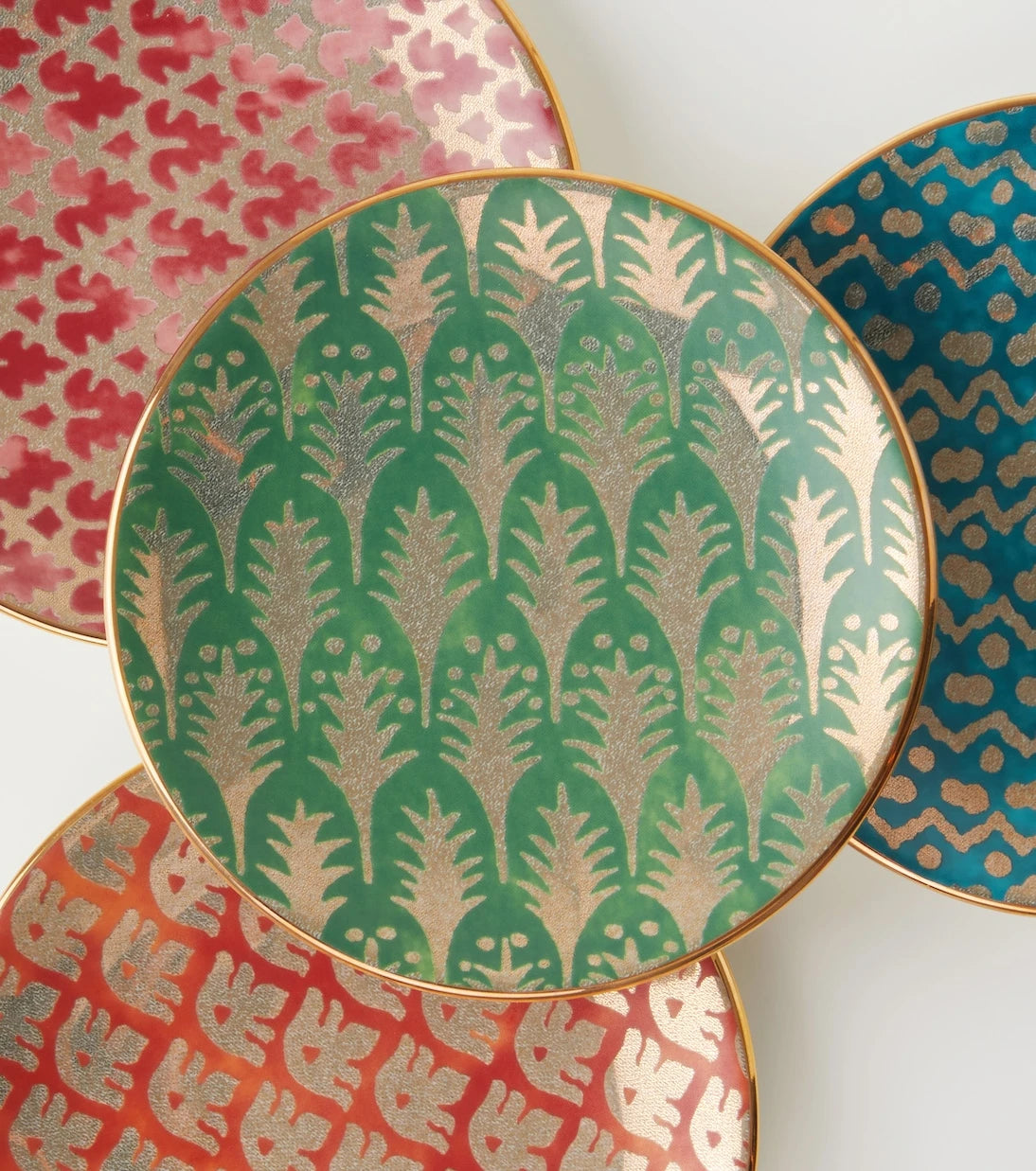 L'Objet - x Fortuny set of 4 earthenware canapé plates
