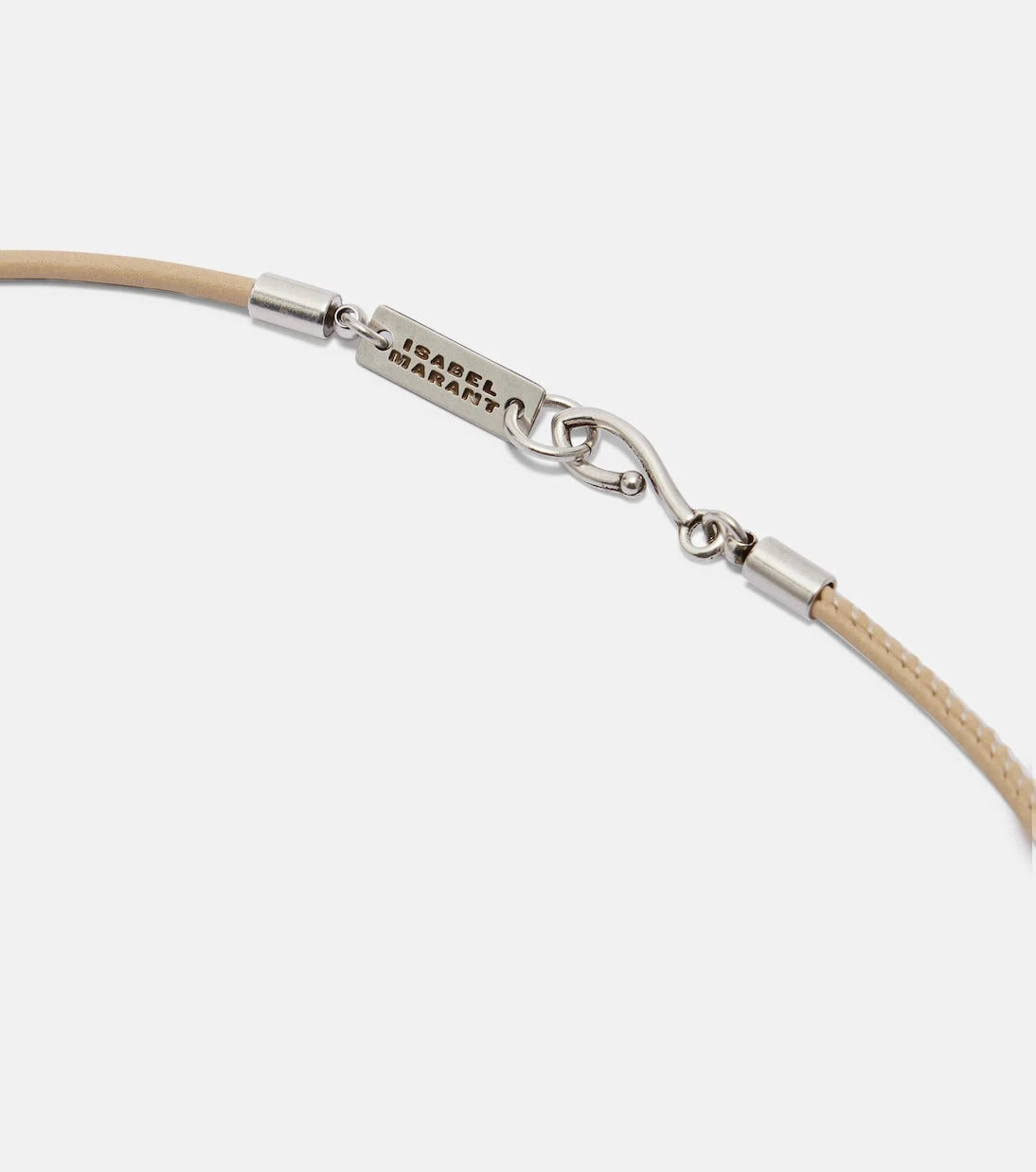 Isabel Marant - Janis beaded leather-trimmed pendant necklace