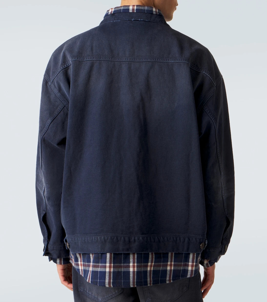 Balenciaga - Checked layered denim jacket