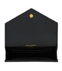 Saint Laurent Black Small Cassandre Croc-Embossed Wallet