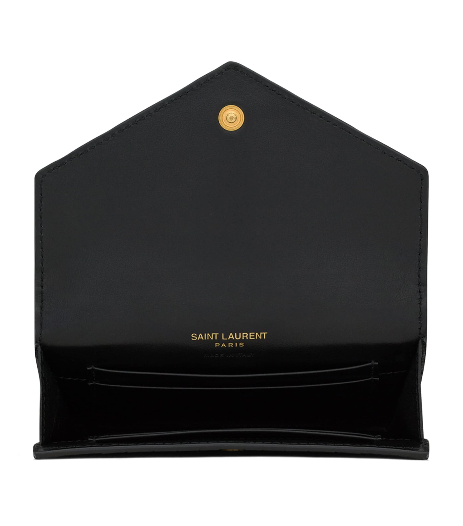 Saint Laurent Black Small Cassandre Croc-Embossed Wallet