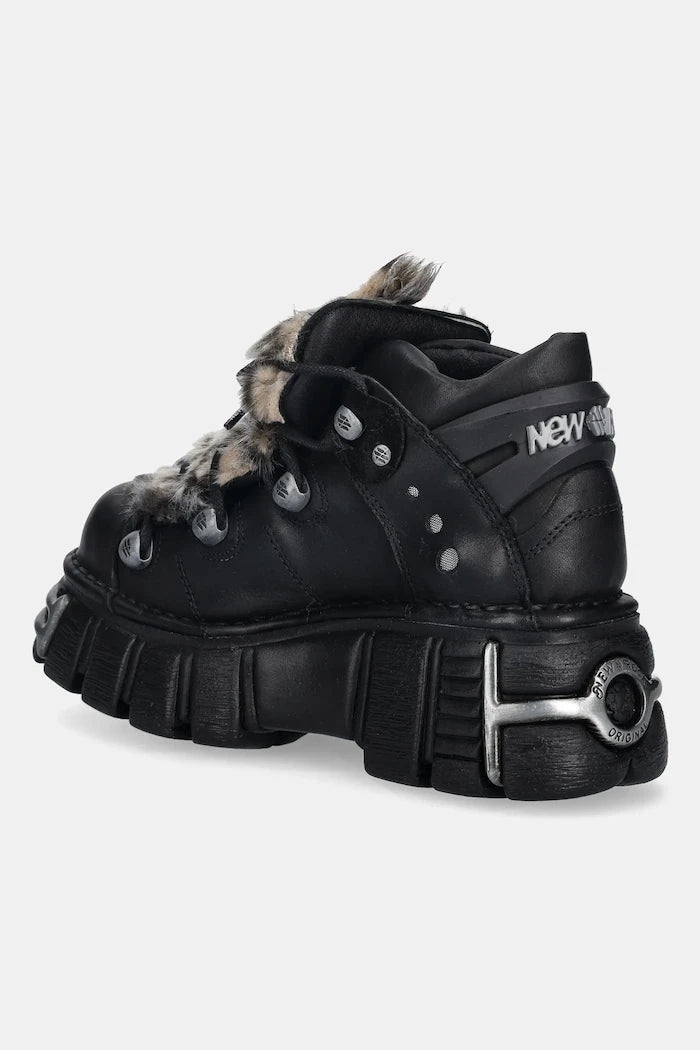 New Rock M-106NPELO-C1 CRUST NEGRO Deri Spor Ayakkabı