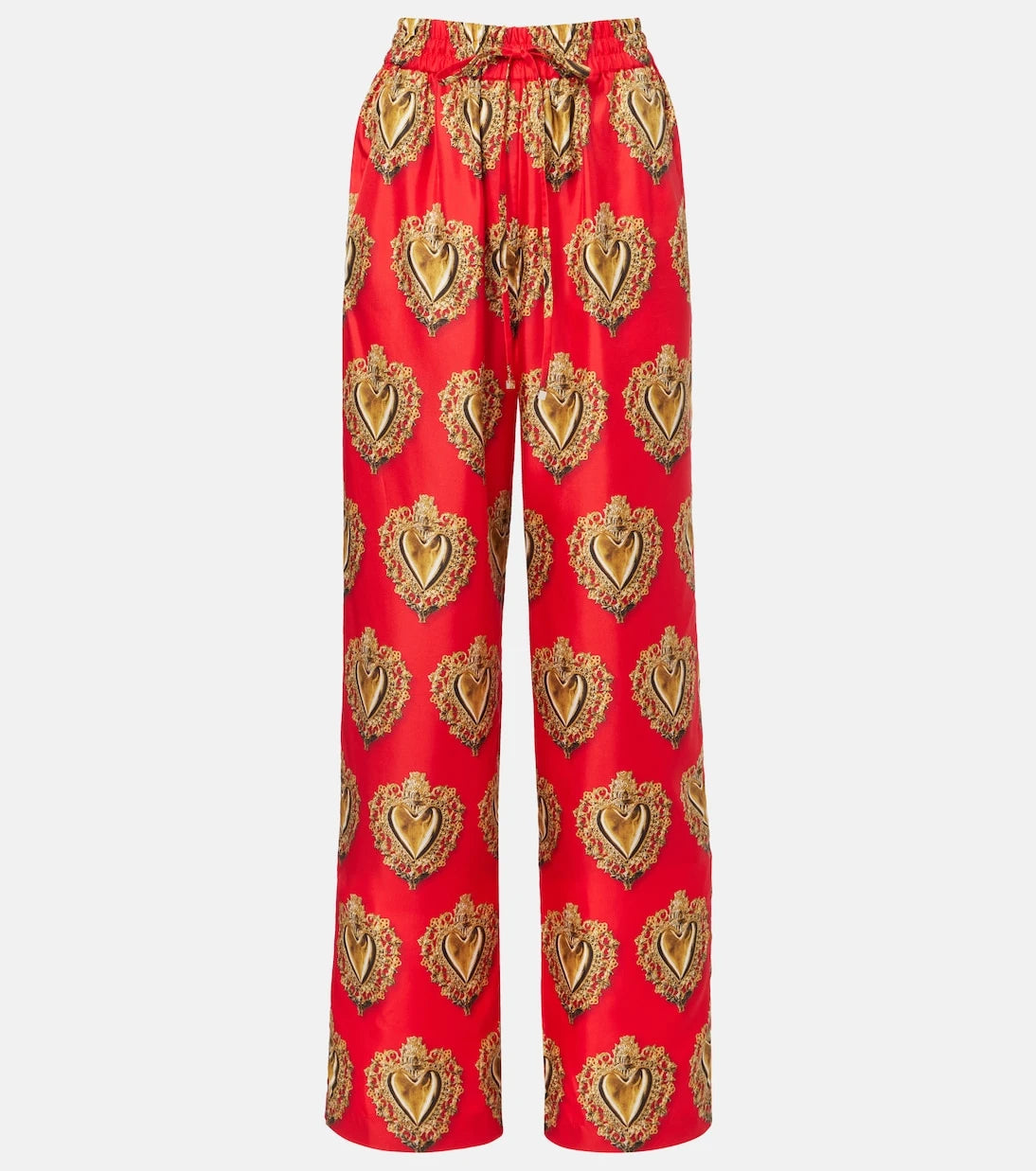 Dolce&Gabbana - Printed high-rise silk palazzo pants