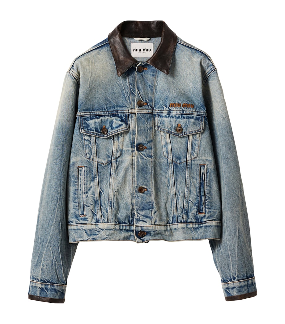 Turquoise Denim Blouson Jacket