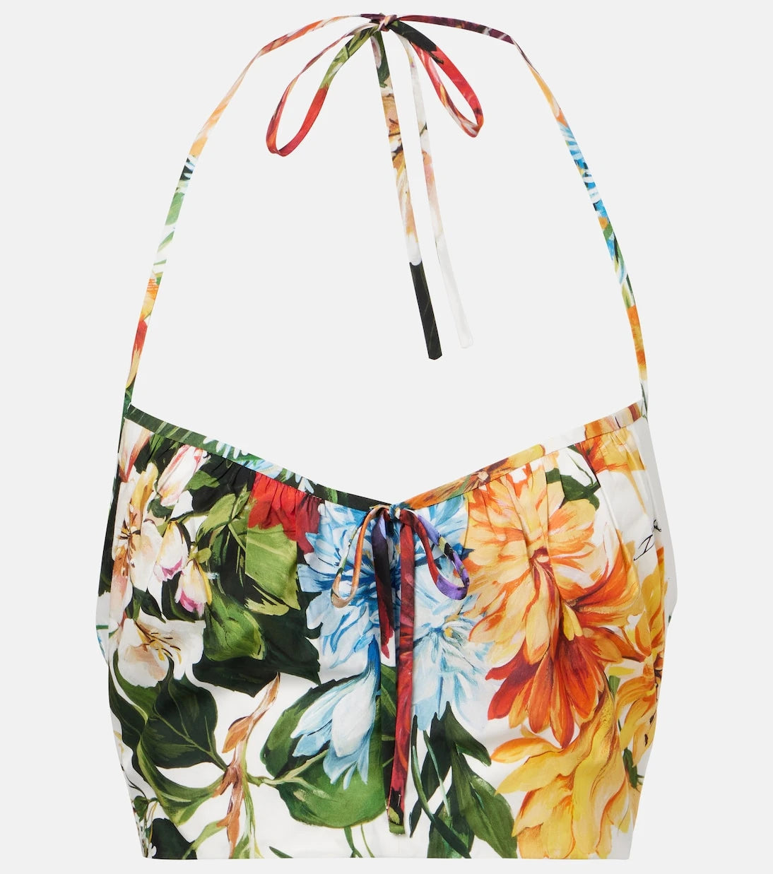 Dolce&Gabbana - Floral cotton poplin crop top