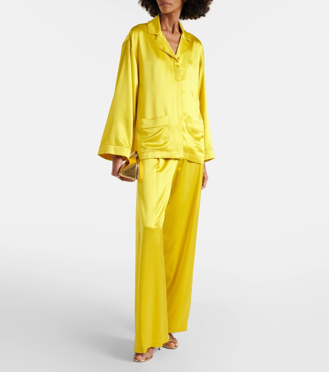 Max Mara - قميص نوم باجاماس حريري إليجانتي فازايو