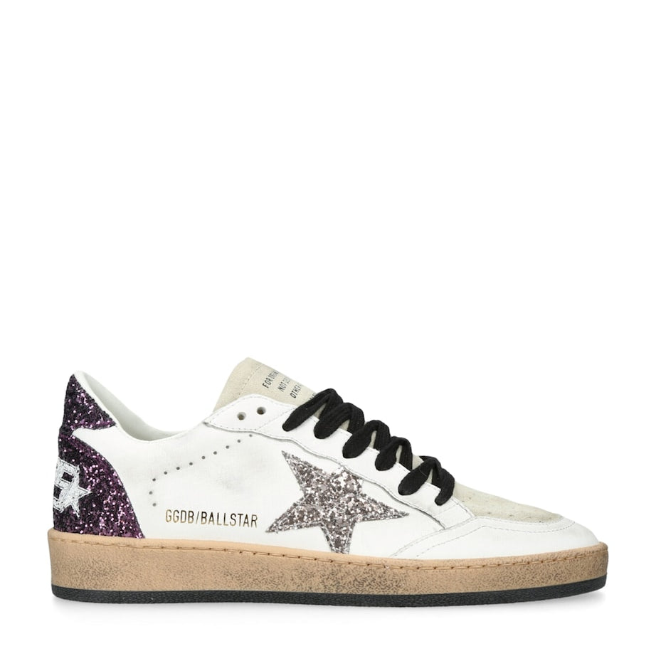 Golden Goose White Suede Ballstar Sneakers